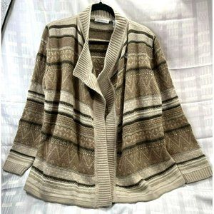 LIZ CLAIRBONE, Women CARDIGAN, long sleeve, COLOR BROWN, SIZE XL